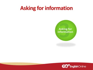 Asking for information
Asking for
information
 