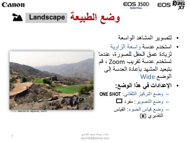 Shooting Modes In Dslr Arabic أوضاع التصوير في الكاميرات