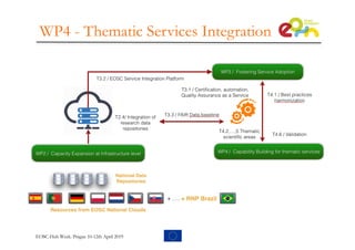 WP4 - Thematic Services Integration
EOSC-Hub Week. Prague 10-12th April 2019
 