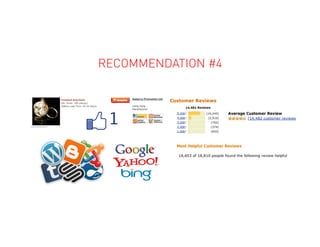 RECOMMENDATION #6
PRO:
• Reach anyone with mobile
• Lower development costs
• Easy update and deployment
CON:
• Internet c...