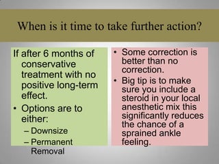 Improper Placement     The lateral end of the device       should be lined up with the lateral end of the neck of the talus 1122