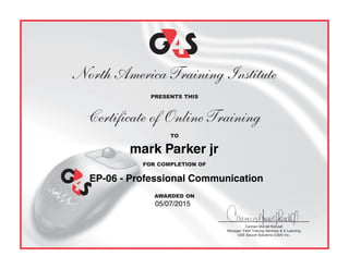 EP-06 - Professional Communication
mark Parker jr
05/07/2015
 
