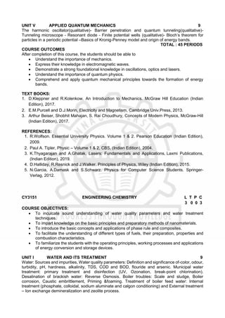 engineering physics syllabus for regulation 2021 first semester | PDF