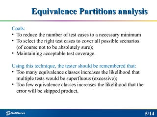 Equivalence partitions analysis | PPT