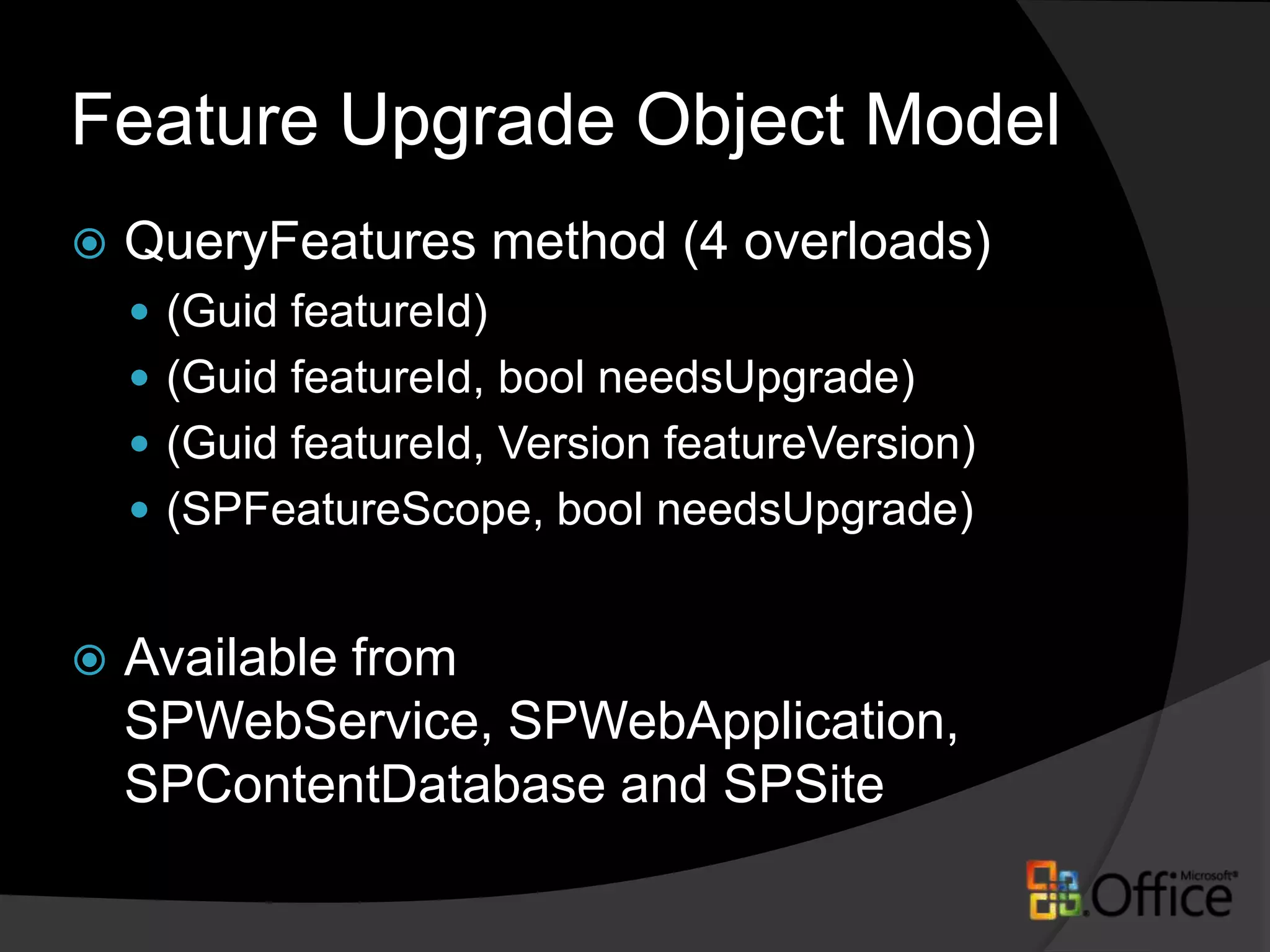 FeatureUpgrading Event