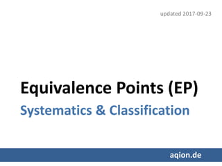 Equivalence Points (EP)
Systematics & Classification
aqion.de
updated 2017-09-28
 