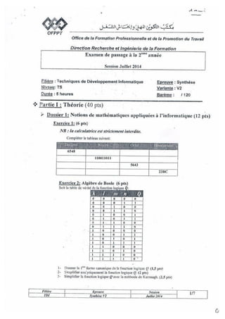 Examen de Passage 2014 TDI V2