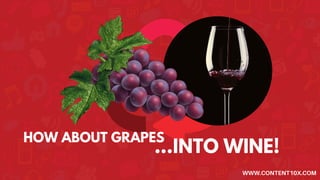 HOW ABOUT GRAPES
...INTO WINE!
WWW.CONTENT10X.COM
 