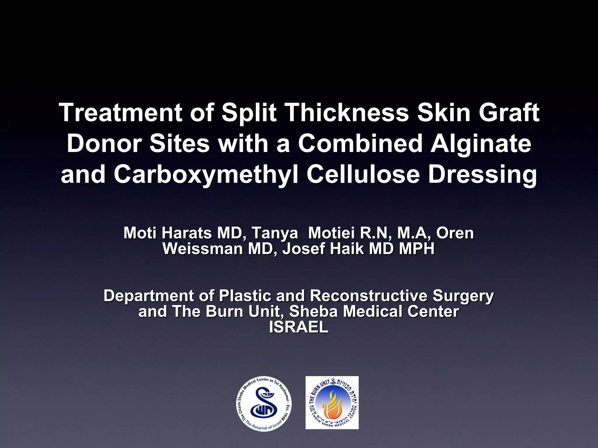 EWMA 2013 Ep476 Treatment of Split Thickness Skin Graft Donor Sites
