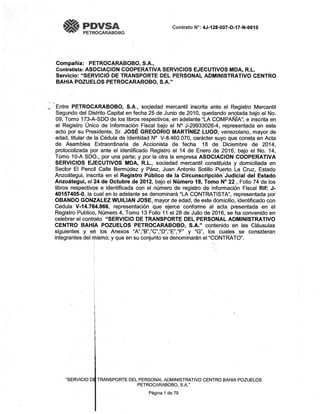 Contrato de Petrocarabobo con Cooperativa Servicios Ejecutivos MDA