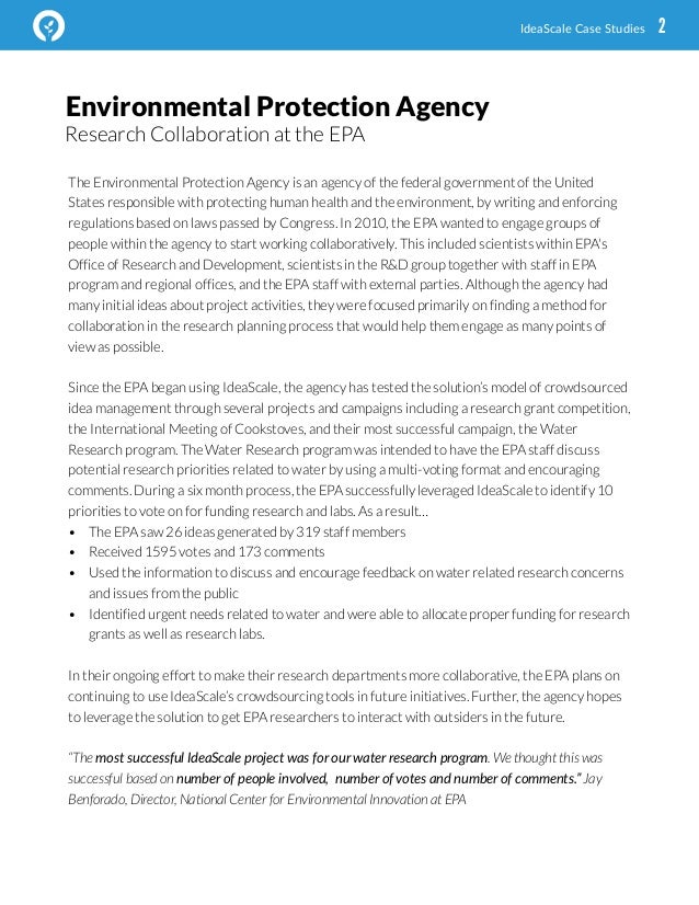 Case Study Environmental Protection Agency