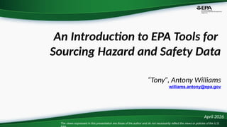 Epa Moves User Guide.pdf Comprehensive Guide to EPA Tools for Hazard and Safety Data Sourcing | PPTX