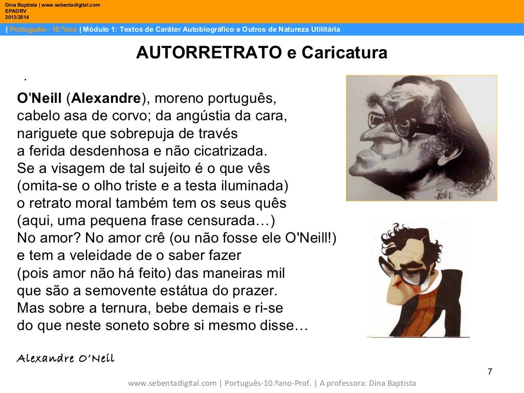 Textos de caráter autobiograficos (M1 10.ºano/Português)