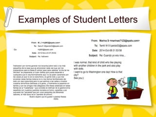 Examples of Student Letters
 