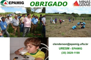 OBRIGADO
clenderson@epamig.ufla.br
URESM - EPAMIG
(35) 3829-1190
 