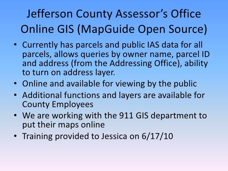 Jefferson County Parcel Mapping (EPAN 2010)