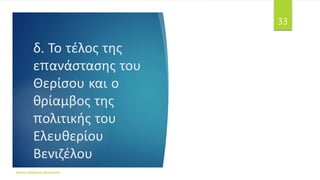 δ. Το τέλος της
επανάστασης του
Θερίσου και ο
θρίαμβος της
πολιτικής του
Ελευθερίου
Βενιζέλου
ΦΑΤΣΗ ΑΘΑΝΑΣΙΑ ΦΙΛΟΛΟΓΟΣ
33
 