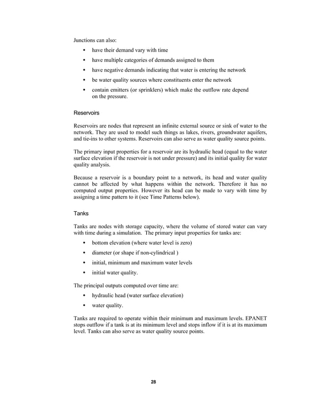 EPANET 2 Users Manual PDF Epanet 2 users manual pdf