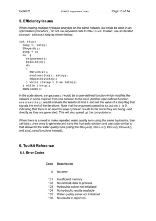 EPANET Programmer's Toolkit | PDF