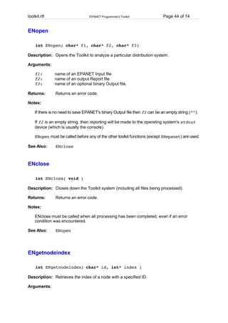 EPANET Programmer's Toolkit | PDF