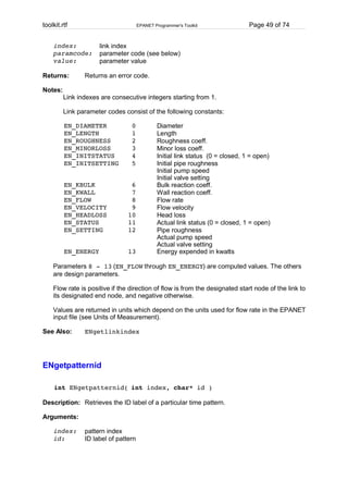 EPANET Programmer's Toolkit | PDF