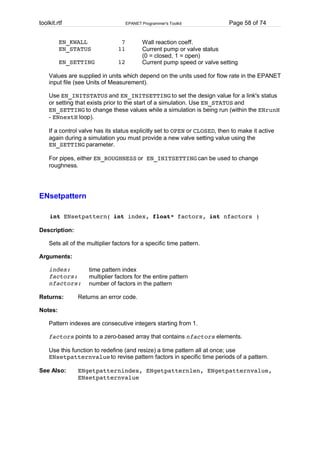 EPANET Programmer's Toolkit | PDF