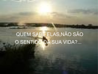 QUEM SABE ELAS,NÃO SÃO O SENTIDO DA SUA VIDA?...   