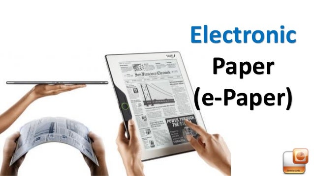 Image result for . Electronic Paper: