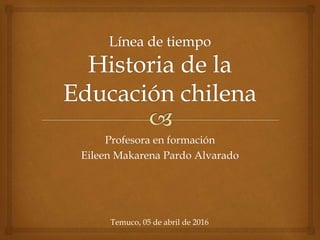 Profesora en formación
Eileen Makarena Pardo Alvarado
Temuco, 05 de abril de 2016
 