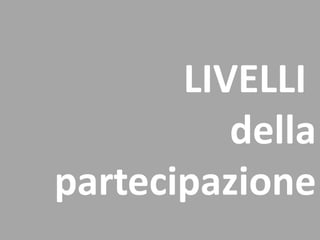 LIVELLI
della
partecipazione
 