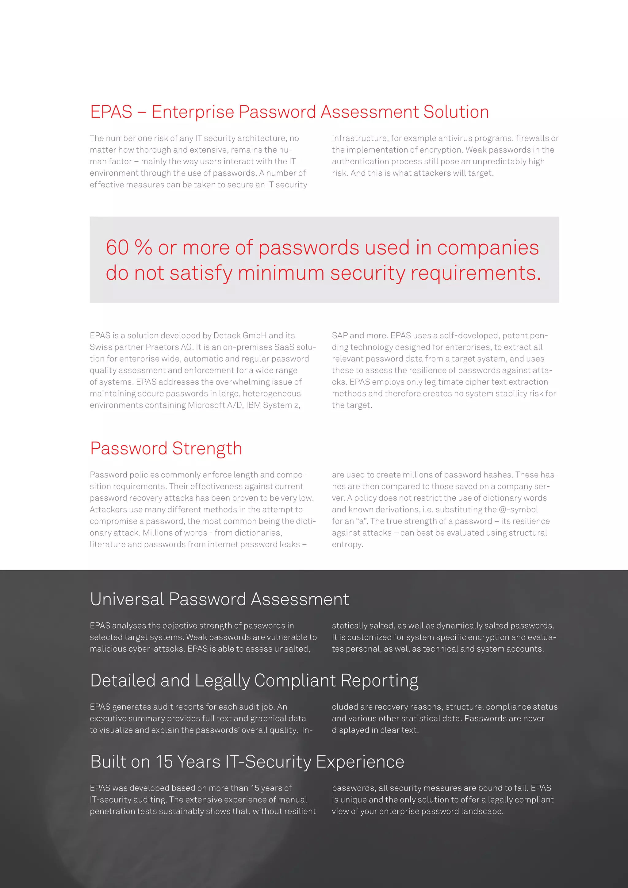Epas - Enterprise Password Assessment Solution | PDF | Internet | Computing