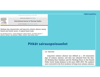 Pitkät sairauspoissaolot
 