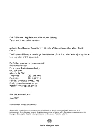 Epa Water Testing EPA Water Sampling Guide | PDF