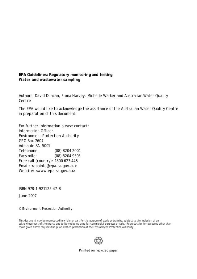 EPA Water Sampling Guide