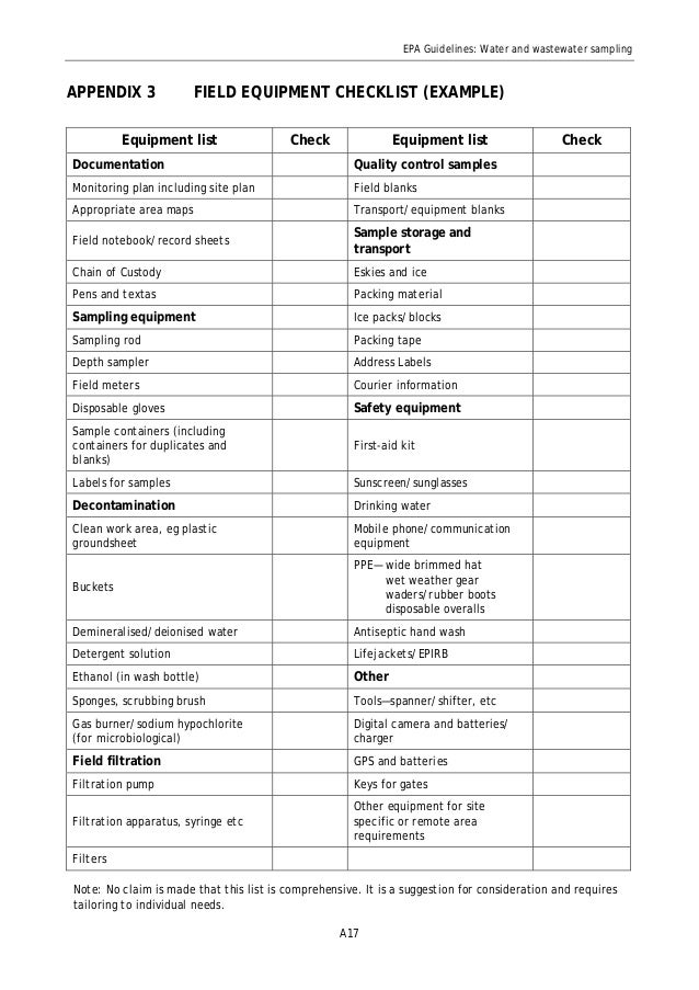 EPA Water Sampling Guide