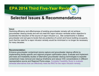 EPA 2014 Third Five-Year Review
Selected Issues & Recommendations
8
Issue:
Declining efficiency and effectiveness of exist...