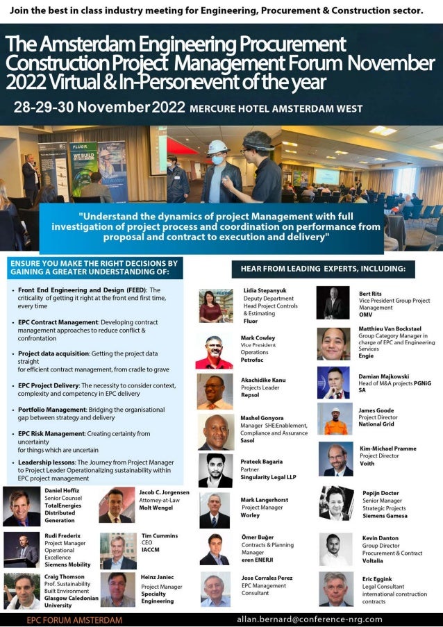 The Global EPC Project Management Summit  November  2022