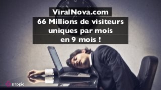 ViralNova.com
66 Millions de visiteurs
uniques par mois
en 9 mois !
 