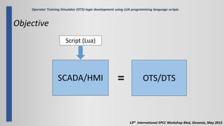 Operator Training Simulator (OTS) logic development using LUA ...