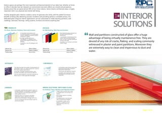 DECOLAC
CHROMDECO
Floors & Staircases
In collaboration with Vanceva (USA)
and Kuraray (Germany), these panels
incorporate coloured PVB interlayers
between glass lites.
A wide-range of colours can be created
using one to four different coloured
interlayers.
Is available in transparent, translucent and
opaque forms.
Incorporates venetian, roller and pleated
blinds within an insulated glass assembly.
Is available in automated (remote controlled),
manual and magnetic movement
types.
Eliminates need for cleaning the blind
system and ensures dust-free window
areas.
www.epcsolution.org | www.epcsolutions.in Page 7 of 15
 