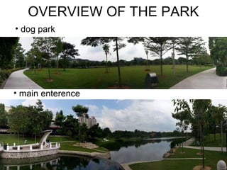 OVERVIEW OF THE PARK
• main enterence
• dog park
 