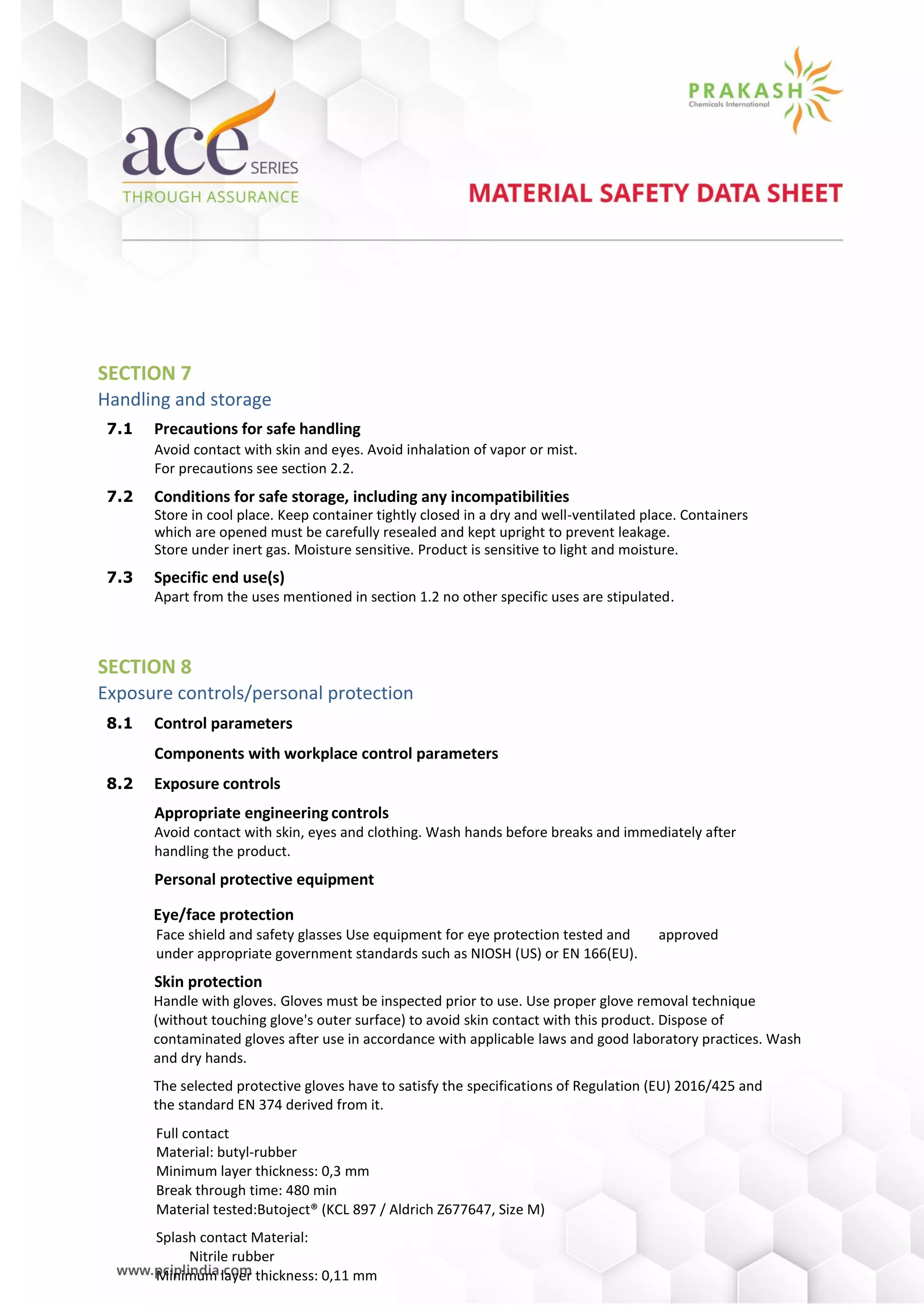Toluene Diisocyanate Suppliers | Prakash Chemicals International | PDF