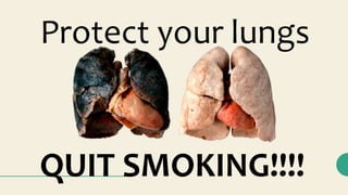 Protect your lungs
QUIT SMOKING!!!!
 
