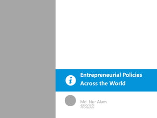 Md. Nur Alam
Associate
Professor
Entrepreneurial Policies
Across the World
 