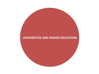 UNIVERSITIES AND HIGHER EDUCATION 