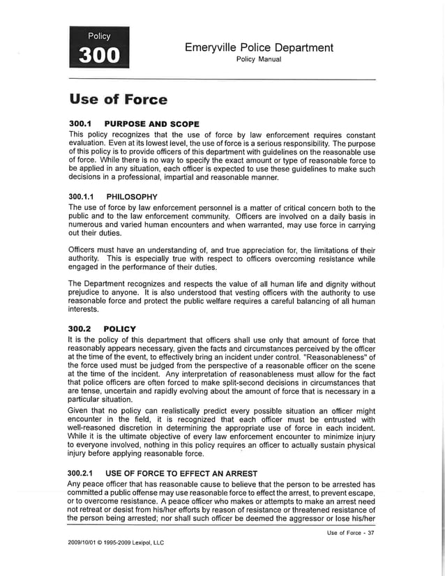 EPD use of force policy PDF