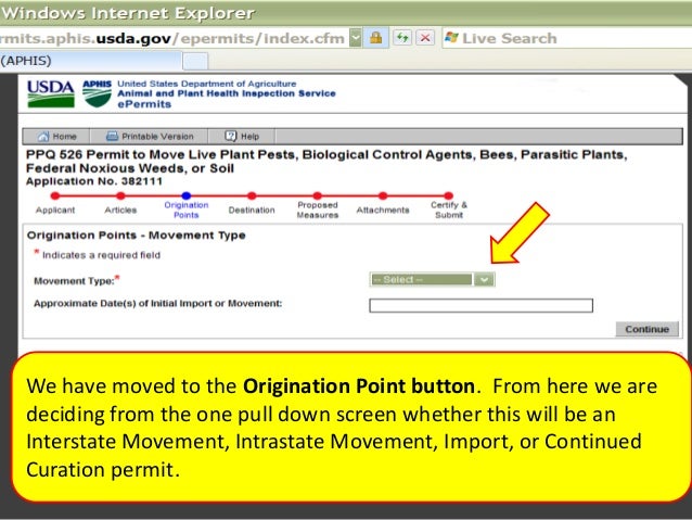 usda epermits part two ppq form 587