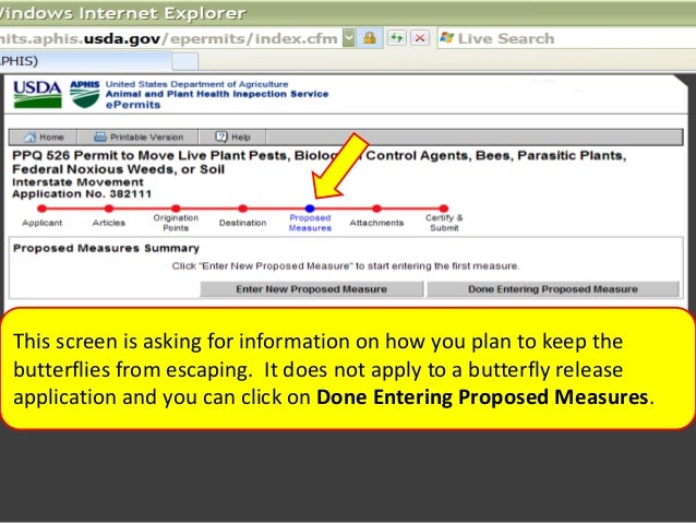 usda epermits part two ppq form 587