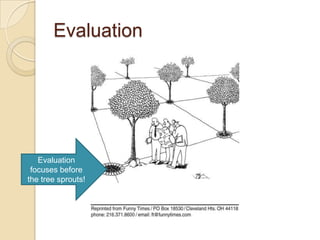 EvaluationEvaluation focuses before the tree sprouts!