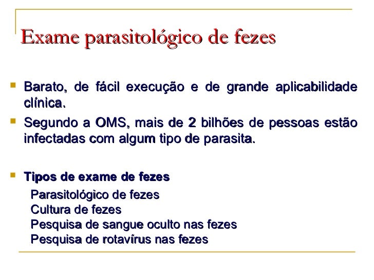 Exame de sangue oculto nas fezes